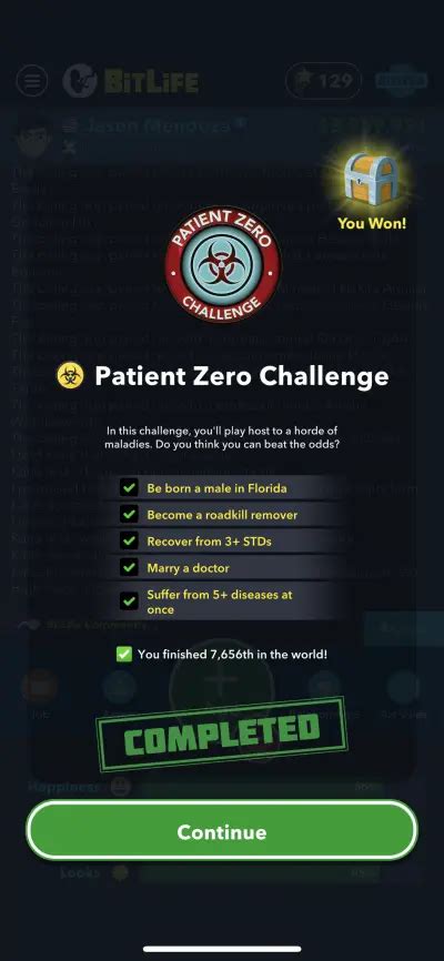 BitLife – How to complete the Patient Zero Challenge